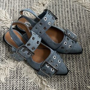 Steve Madden Graya Denim Buckle Flats